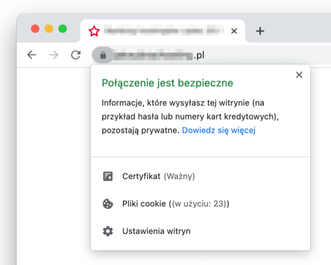Poprawny certyfikat SSL w Chrome